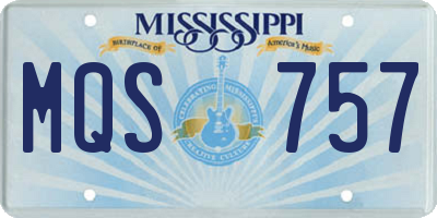 MS license plate MQS757
