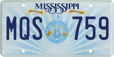 MS license plate MQS759