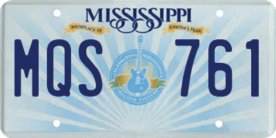 MS license plate MQS761