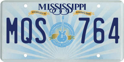 MS license plate MQS764