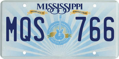 MS license plate MQS766