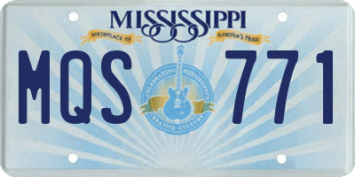 MS license plate MQS771