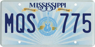MS license plate MQS775
