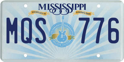MS license plate MQS776