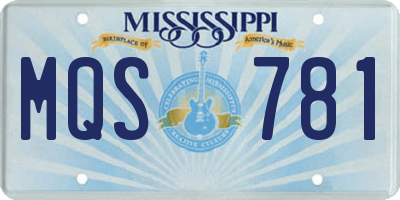 MS license plate MQS781