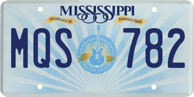 MS license plate MQS782