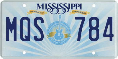 MS license plate MQS784