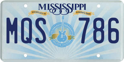 MS license plate MQS786