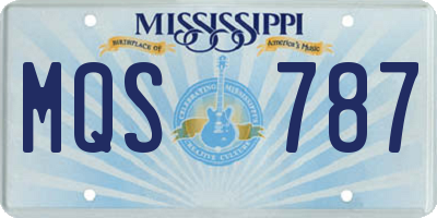 MS license plate MQS787