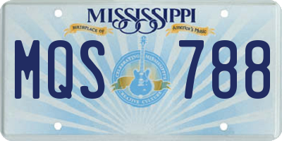 MS license plate MQS788