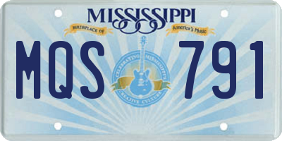 MS license plate MQS791
