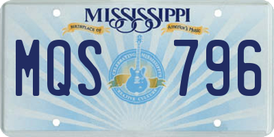 MS license plate MQS796