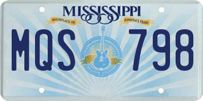 MS license plate MQS798