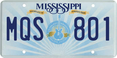 MS license plate MQS801