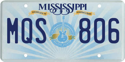 MS license plate MQS806