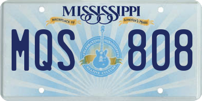 MS license plate MQS808