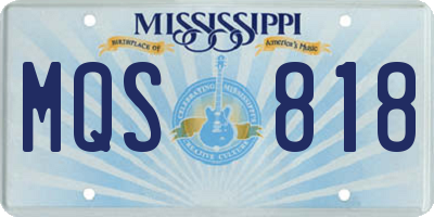 MS license plate MQS818