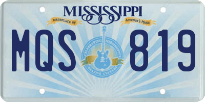 MS license plate MQS819
