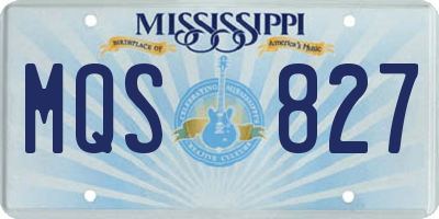 MS license plate MQS827