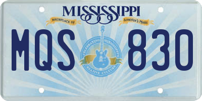MS license plate MQS830