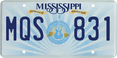 MS license plate MQS831