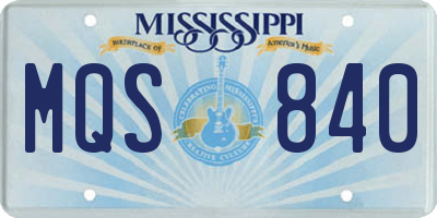 MS license plate MQS840