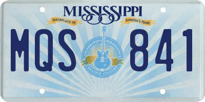 MS license plate MQS841