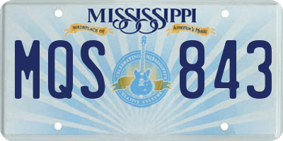 MS license plate MQS843