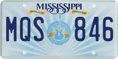 MS license plate MQS846