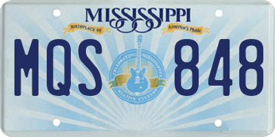 MS license plate MQS848
