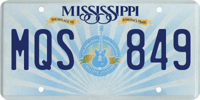 MS license plate MQS849