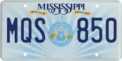 MS license plate MQS850