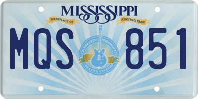 MS license plate MQS851