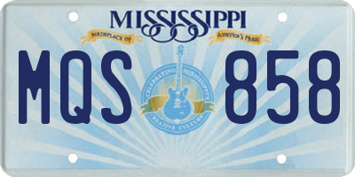 MS license plate MQS858
