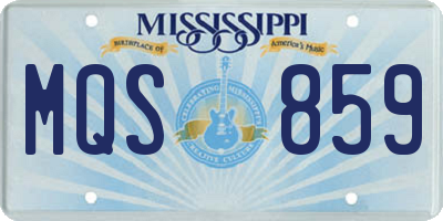 MS license plate MQS859