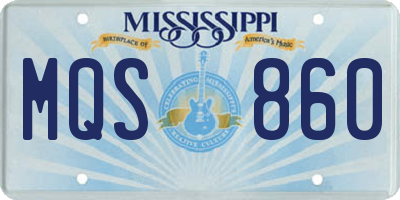 MS license plate MQS860