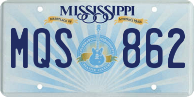 MS license plate MQS862