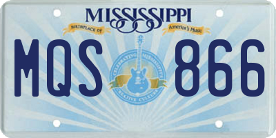 MS license plate MQS866