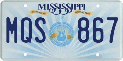 MS license plate MQS867