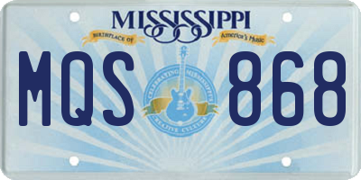 MS license plate MQS868