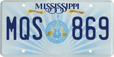MS license plate MQS869