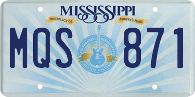 MS license plate MQS871