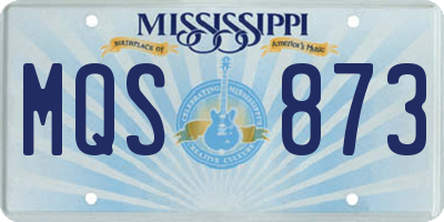 MS license plate MQS873