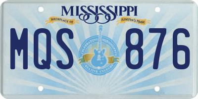 MS license plate MQS876
