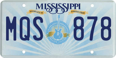 MS license plate MQS878