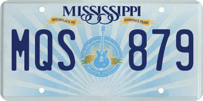 MS license plate MQS879