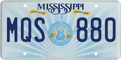 MS license plate MQS880