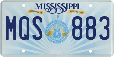 MS license plate MQS883