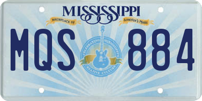 MS license plate MQS884
