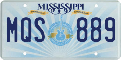 MS license plate MQS889